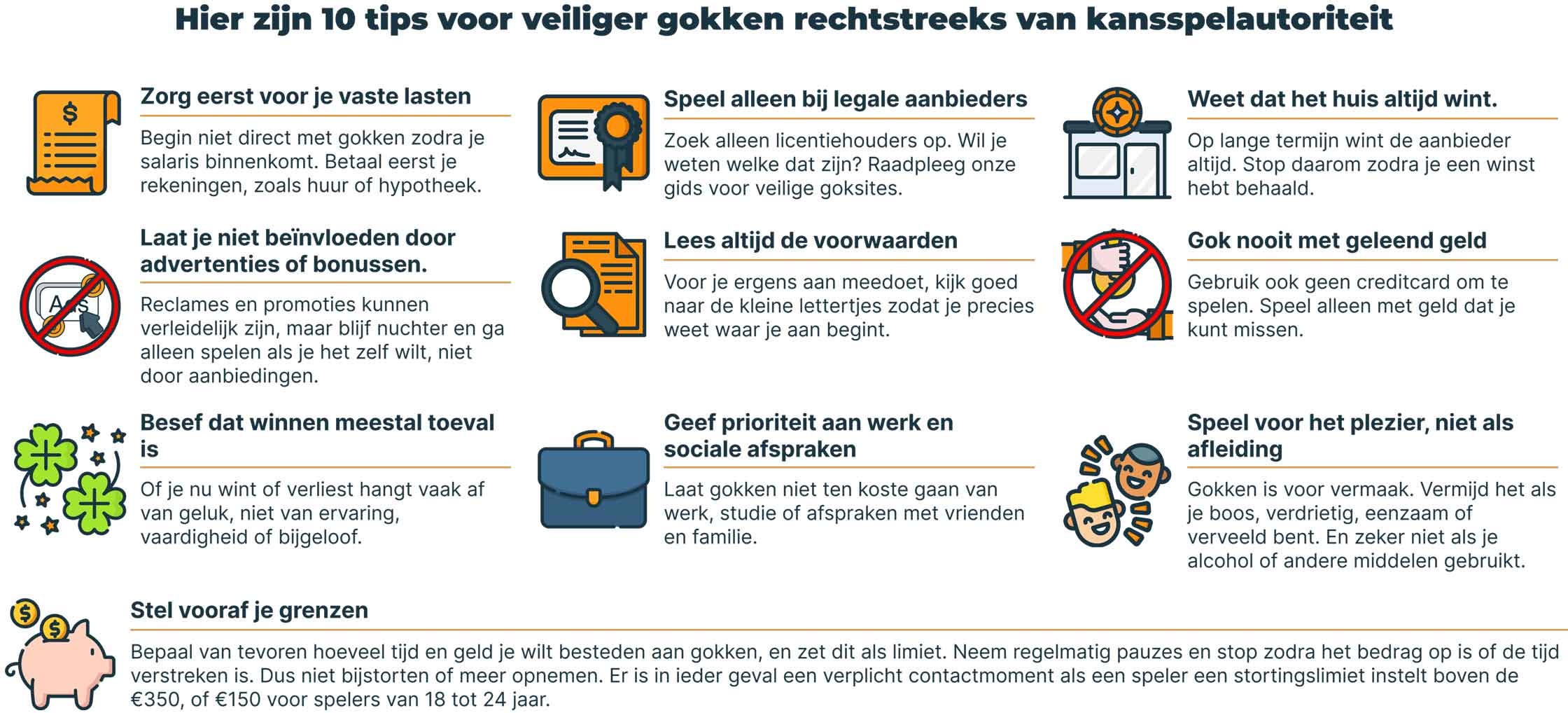 10 top verantwoord gokken tips van apparaat van kansspelautoriteit