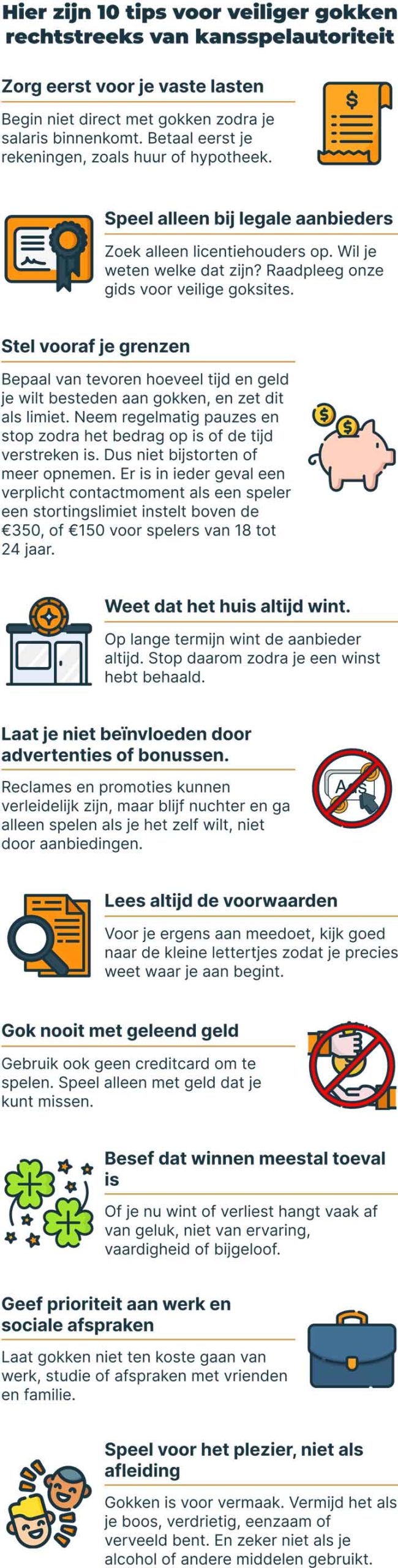 10 top verantwoord gokken tips van apparaat van kansspelautoriteit